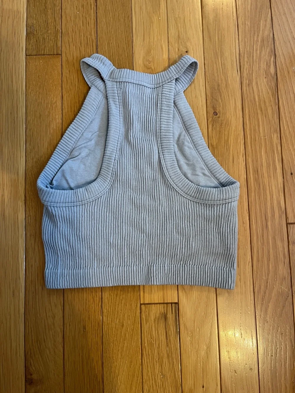 Aerie high neck ribbed grey cropped tank top - Picture 2 of 4